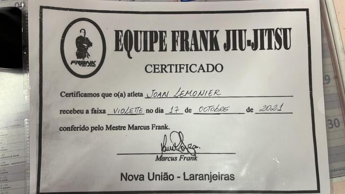 Purple belt · October 17, 2021 · Promoted by Frank Marcus Vicinius