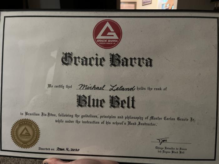 Blue belt · March 4, 2020 · Promoted by Thiago Reinaldo de Souza