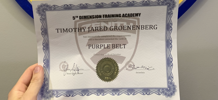 Purple belt · October 17, 2022 · Promoted by JJ Filipovic