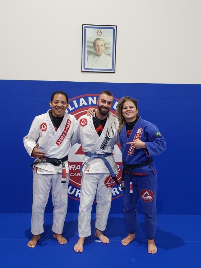 Blue belt · October 15, 2019 · Promoted by Professor Charles Gomes, Professora Glaucia Braga
