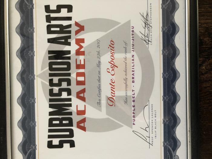 Purple belt · May 27, 2017 · Promoted by Spencer Lalonde