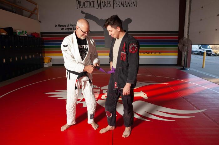 1st stripe on my purple belt