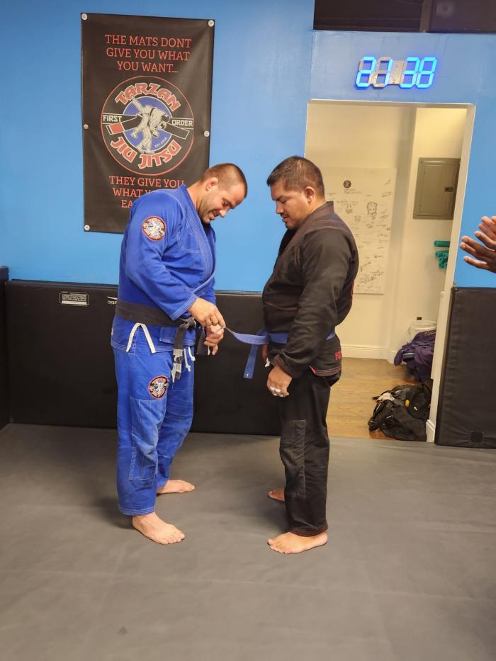 2nd stripe on Blue belt
