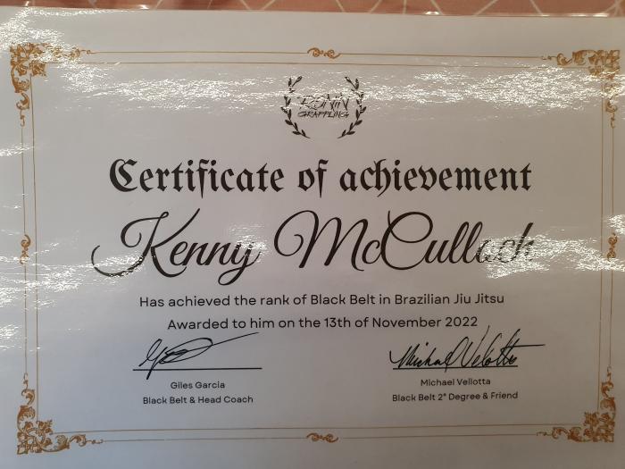 Black belt · November 13, 2022 · Promoted by Giles Garcia