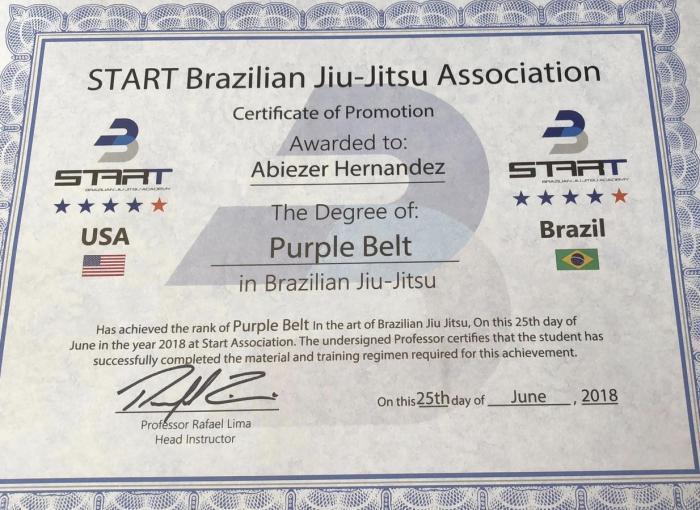 Purple belt · June 25, 2018 · Promoted by Rafael Lima (Gordinho)