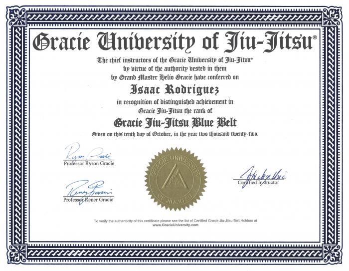 Blue belt · November 15, 2022 · Promoted by John Ingallina