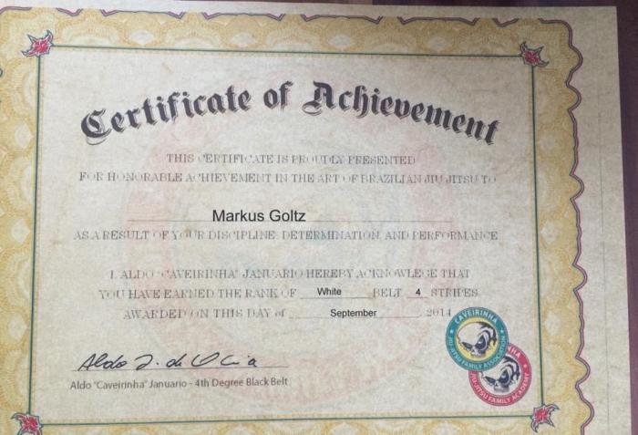 White belt · January 1, 2013