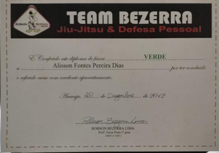 Green belt · December 20, 2012 · Promoted by Robson Bezerra Lima