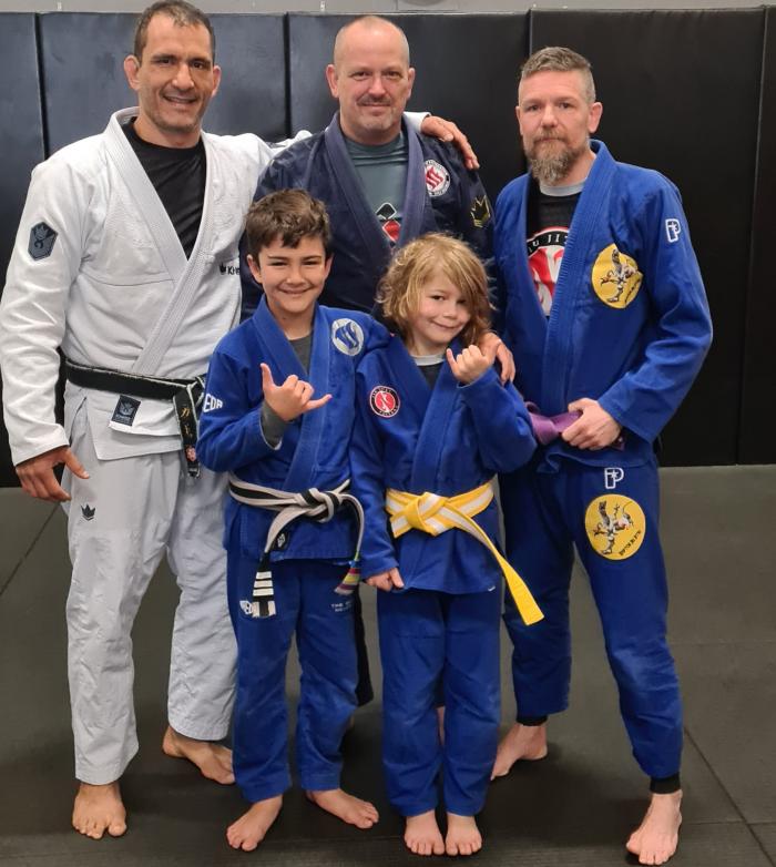 Cadu and his son, Mathieu, my son Sverre and me!
