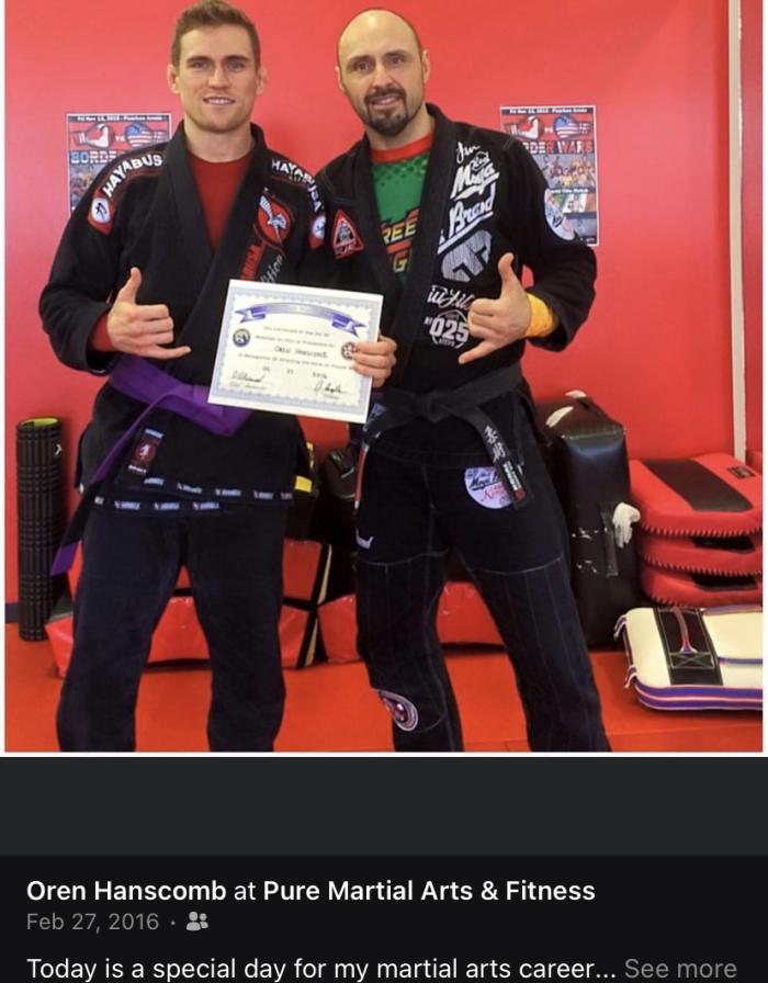 Purple belt · February 27, 2016 · Promoted by Don Whitfield