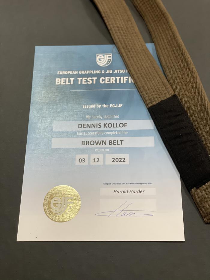 Brown belt · December 3, 2022 · Promoted by Harold Harder
