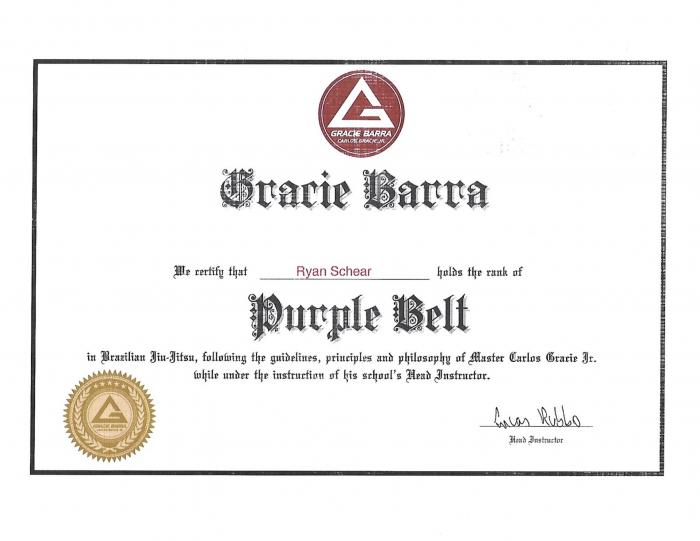 Purple belt · December 3, 2022 · Promoted by Professor Lucas Rubbo