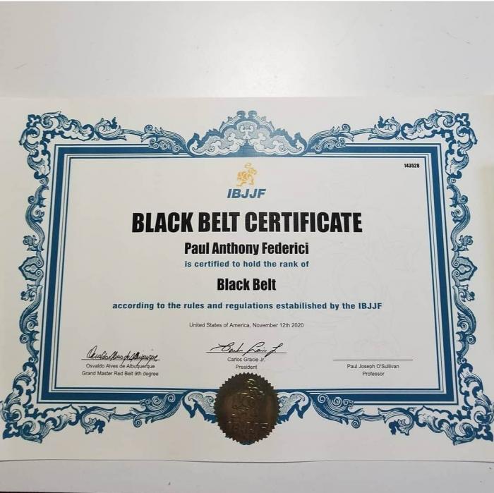 Black belt · December 19, 2019 · Promoted by PJ O'Sullivan