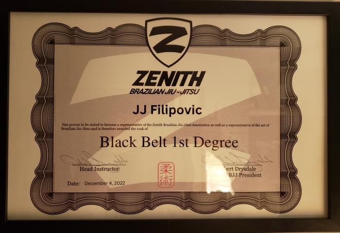 Black belt 1st degree · December 3, 2022 · Promoted by Robert Drysdale