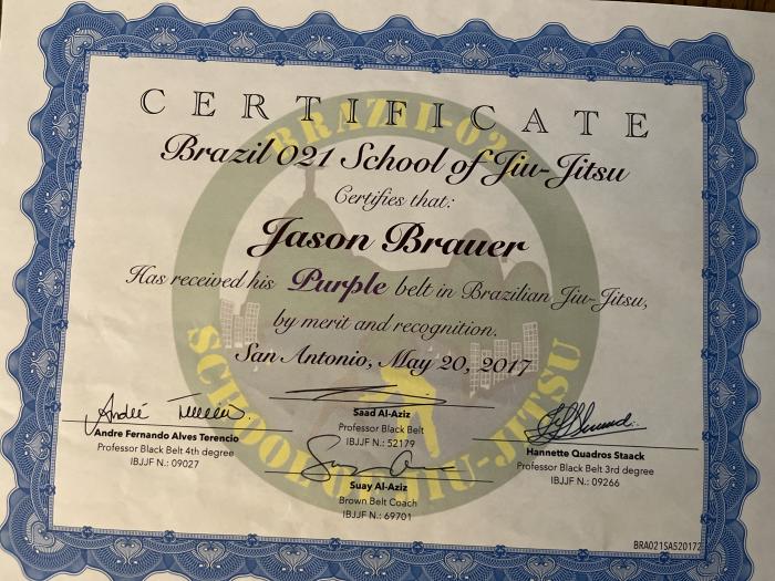 Purple belt · May 20, 2017 · Promoted by Saad Al-Aziz