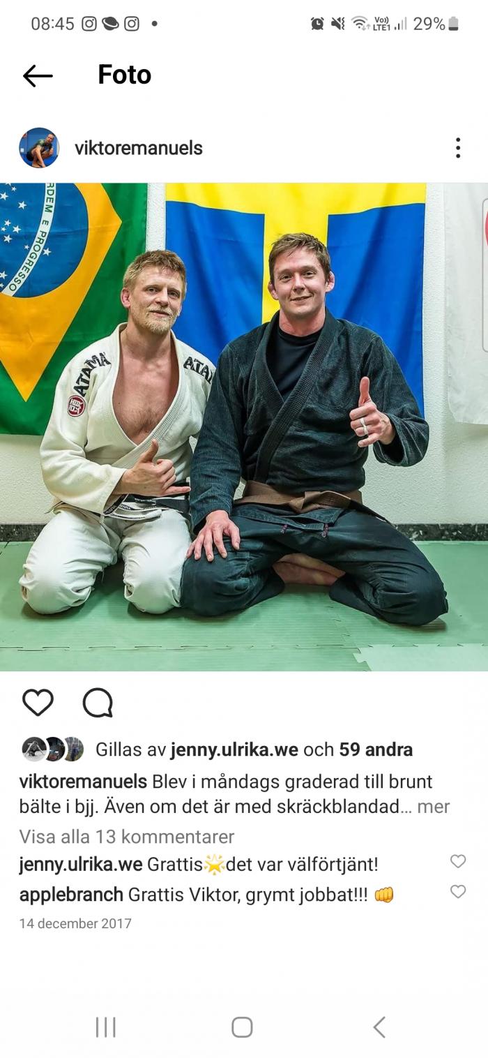 Brown belt · December 11, 2017 · Promoted by Yoel Grundemark