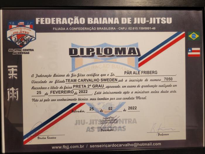 Black belt 2nd degree · December 14, 2022 · Promoted by Robson Ricardo Barbosa
