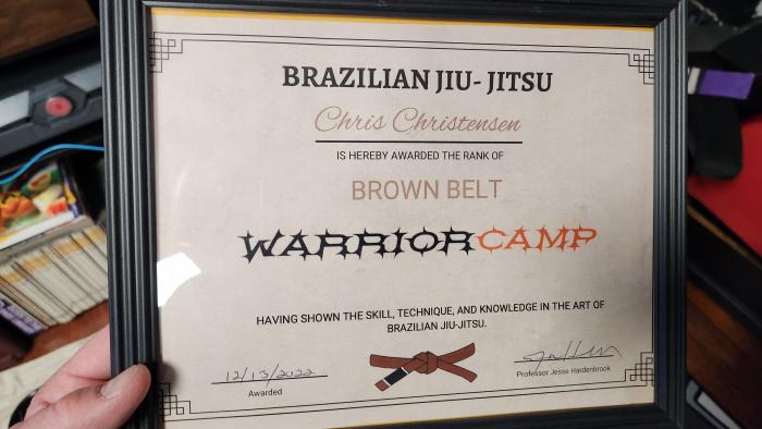 Brown belt · December 13, 2022 · Promoted by Jesse Hardenbrook