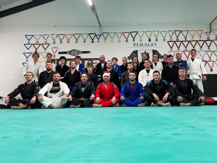 Purple belt promotion day - I'm bottom left 14.12.22