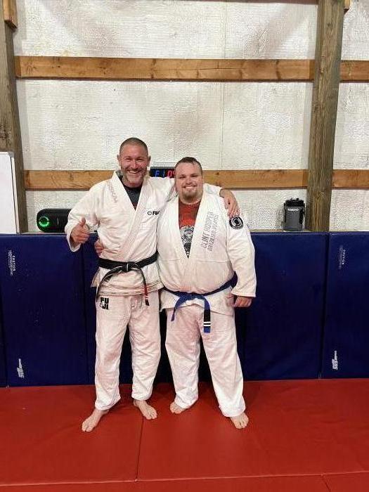 Just after getting 2 stripes on my blue belt from Professor Clint Hooper