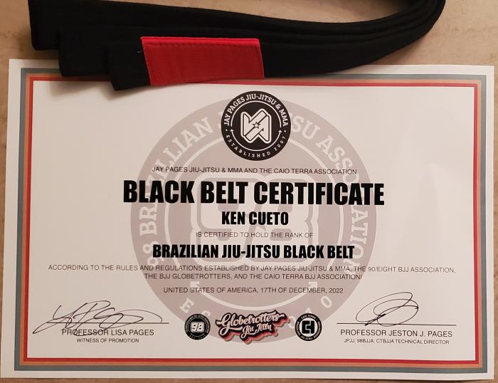 Black belt · December 17, 2022 · Promoted by Jay Pages
