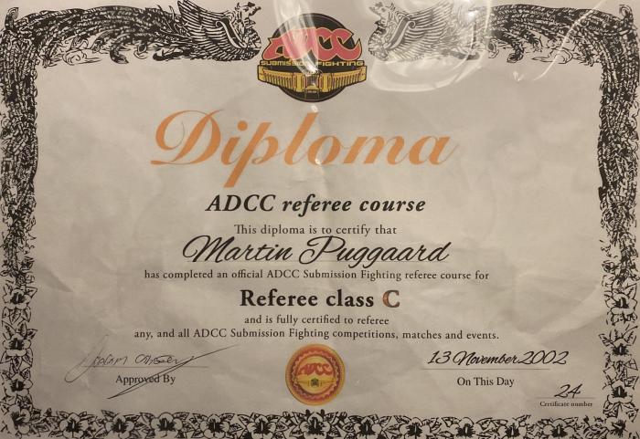 ADCC referee level C diploma