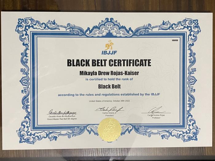 Black belt · October 26, 2022 · Promoted by Carlos Rojas