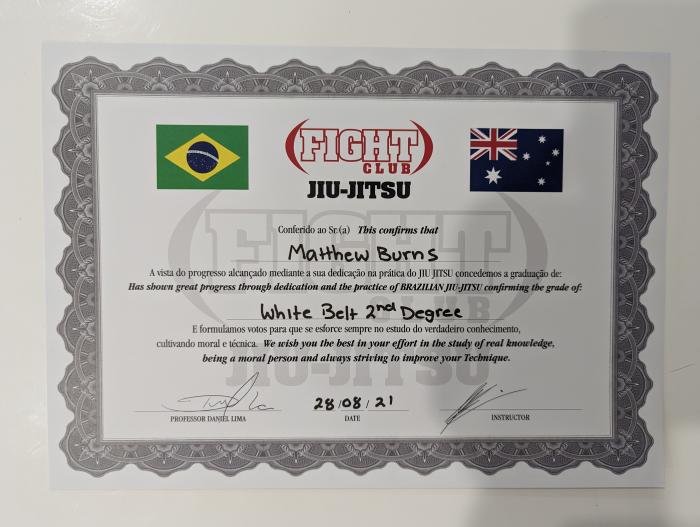 White belt · November 1, 2020