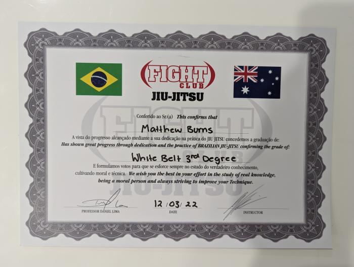 White belt · November 1, 2020