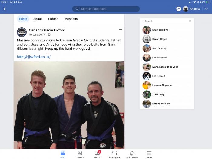 Blue belt · October 31, 2017 · Promoted by Sam Gibson
