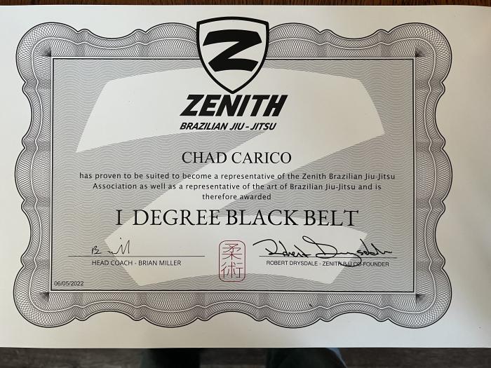 Black belt 1st degree · June 5, 2022 · Promoted by Brian Miller