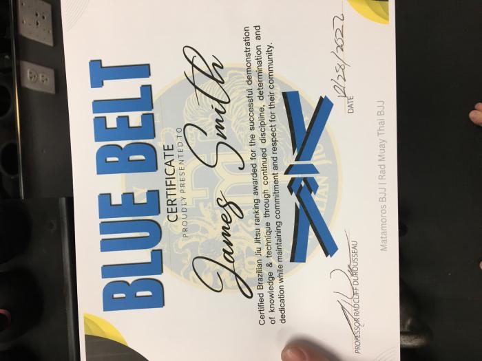 Blue belt · December 28, 2022 · Promoted by Radcliff Durousseau