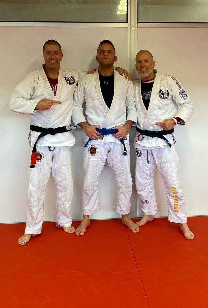 With my trainer Rob Buell & my Professor Harold Harder.