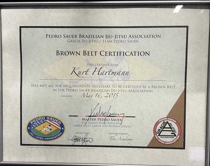 Brown belt · May 16, 2015 · Promoted by Greg Nelson
