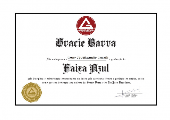 Blue belt · February 1, 2020 · Promoted by Miguel Dutra