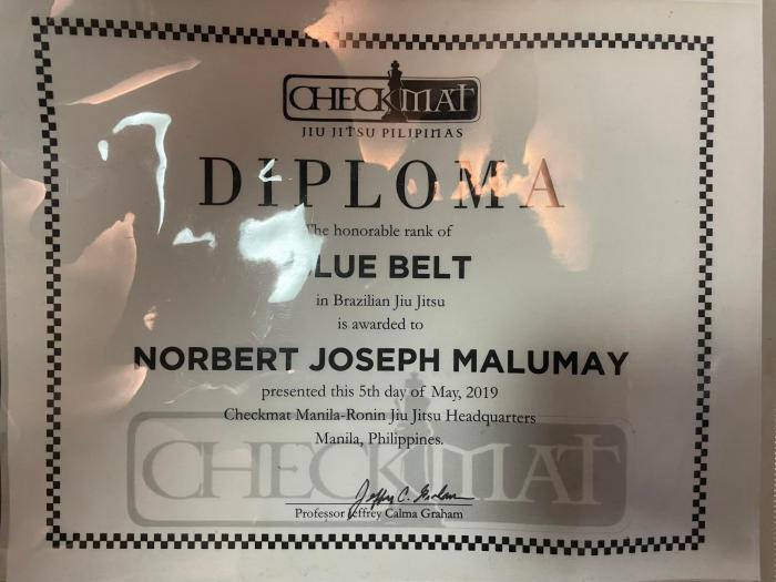 Blue belt · May 5, 2019 · Promoted by Jeffrey Calma Graham