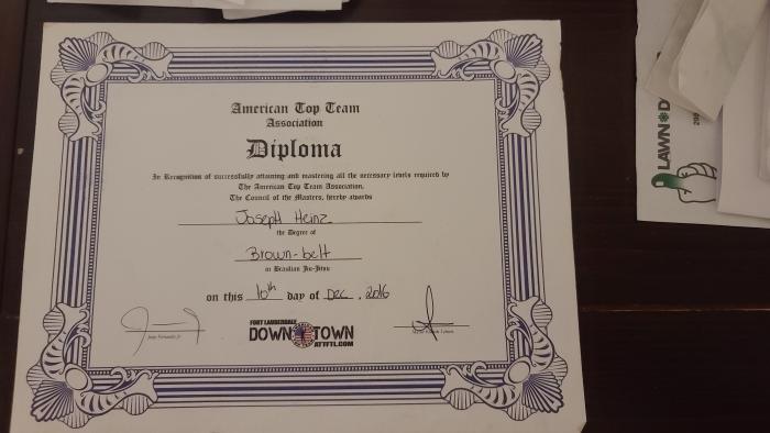 Brown belt · December 16, 2016 · Promoted by Junior Fernandes