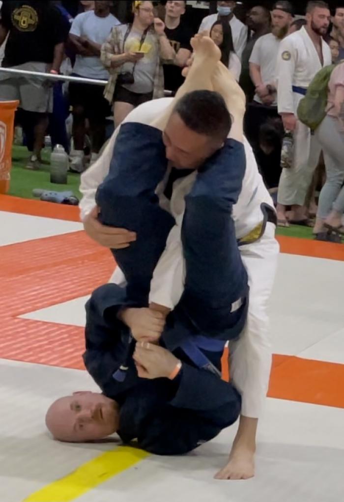 Rare moment I got a sub in a grappling industries comp at blue belt