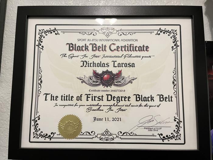 Black belt 1st degree · June 11, 2021 · Promoted by Joao Silva
