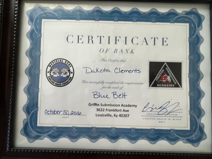 Blue belt · October 30, 2016 · Promoted by Christopher Griffin