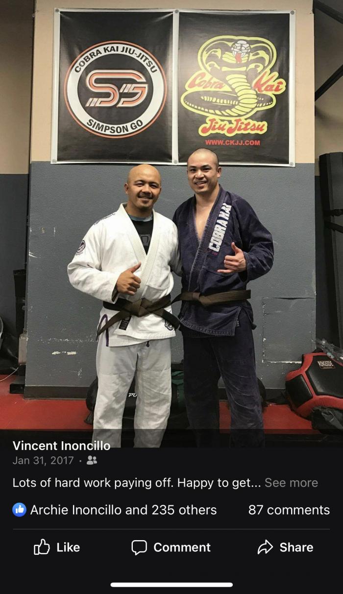 Brown belt · January 30, 2017 · Promoted by Simpson Go
