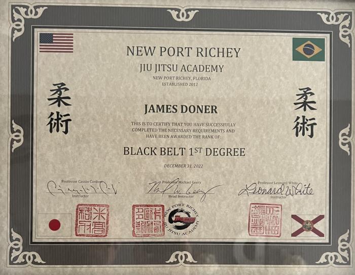 Black belt 1st degree · December 31, 2022 · Promoted by Michael Geery