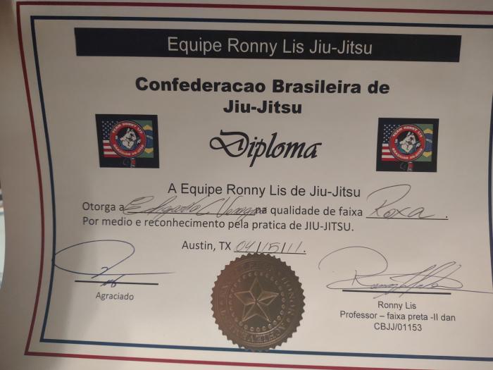 Purple belt · April 15, 2011 · Promoted by Ronny Lis