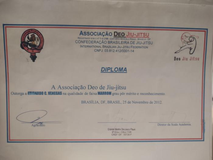 Brown belt · November 25, 2012 · Promoted by Grand Master Deociecio Paulo