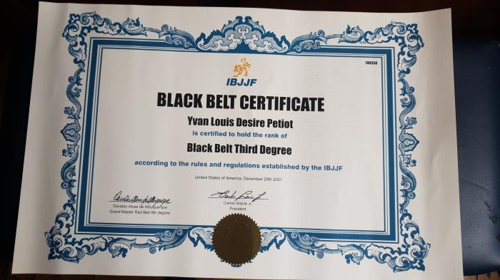Black belt 2nd degree · December 29, 2021 · Promoted by IBJJF