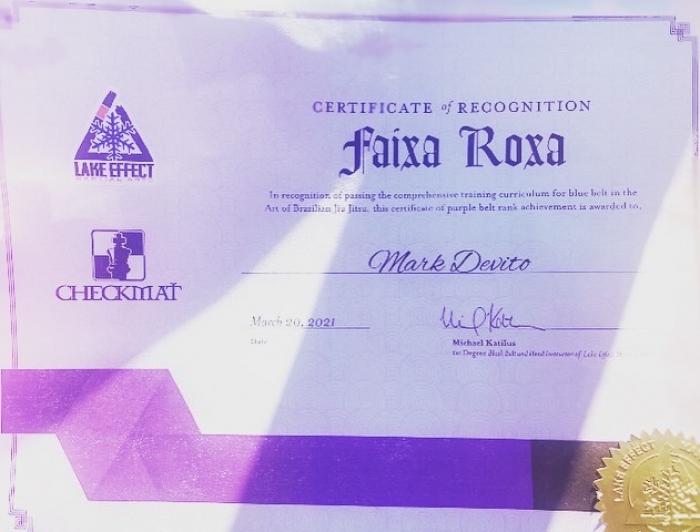 Purple belt · March 23, 2021 · Promoted by Michael Katilus