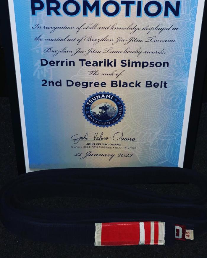 Black belt 2nd degree · January 22, 2023 · Promoted by John Ouano