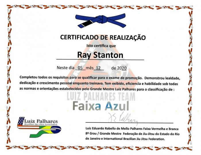 Blue belt · December 5, 2020 · Promoted by Luiz Palhares
