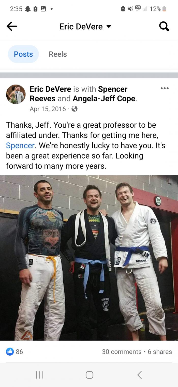 Blue belt · January 25, 2016 · Promoted by Spencer Reeves