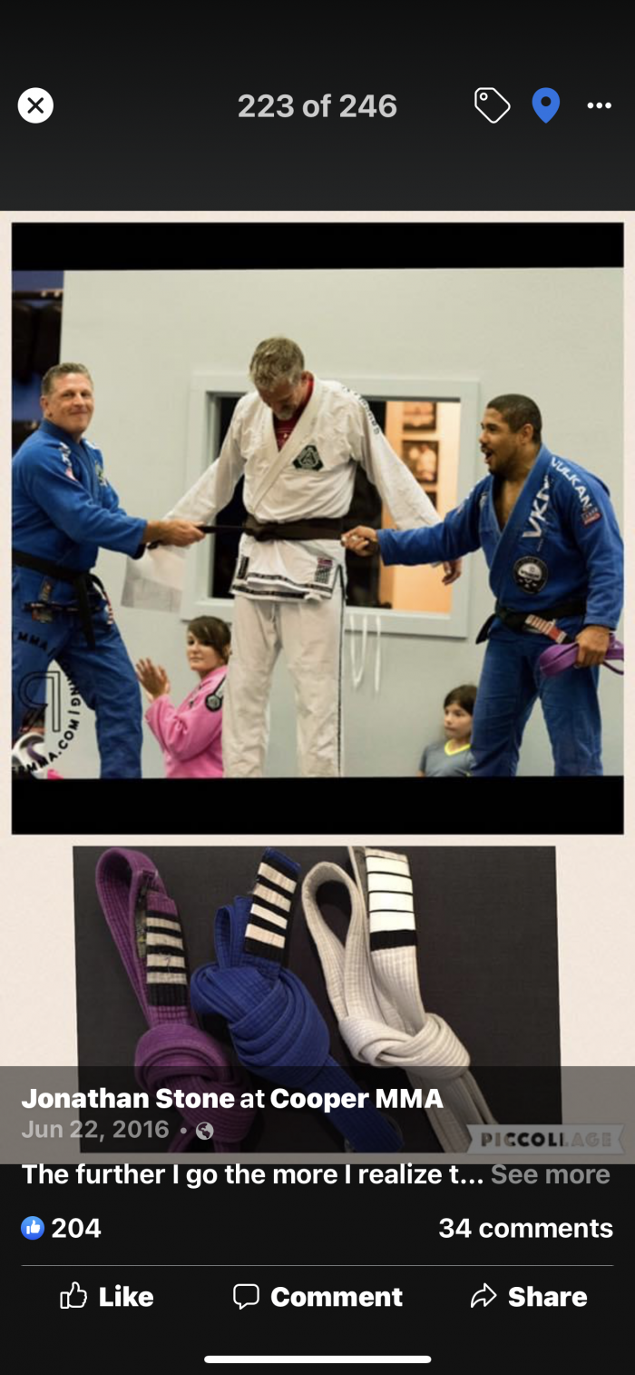 Brown belt · June 22, 2016 · Promoted by Sean Cooper